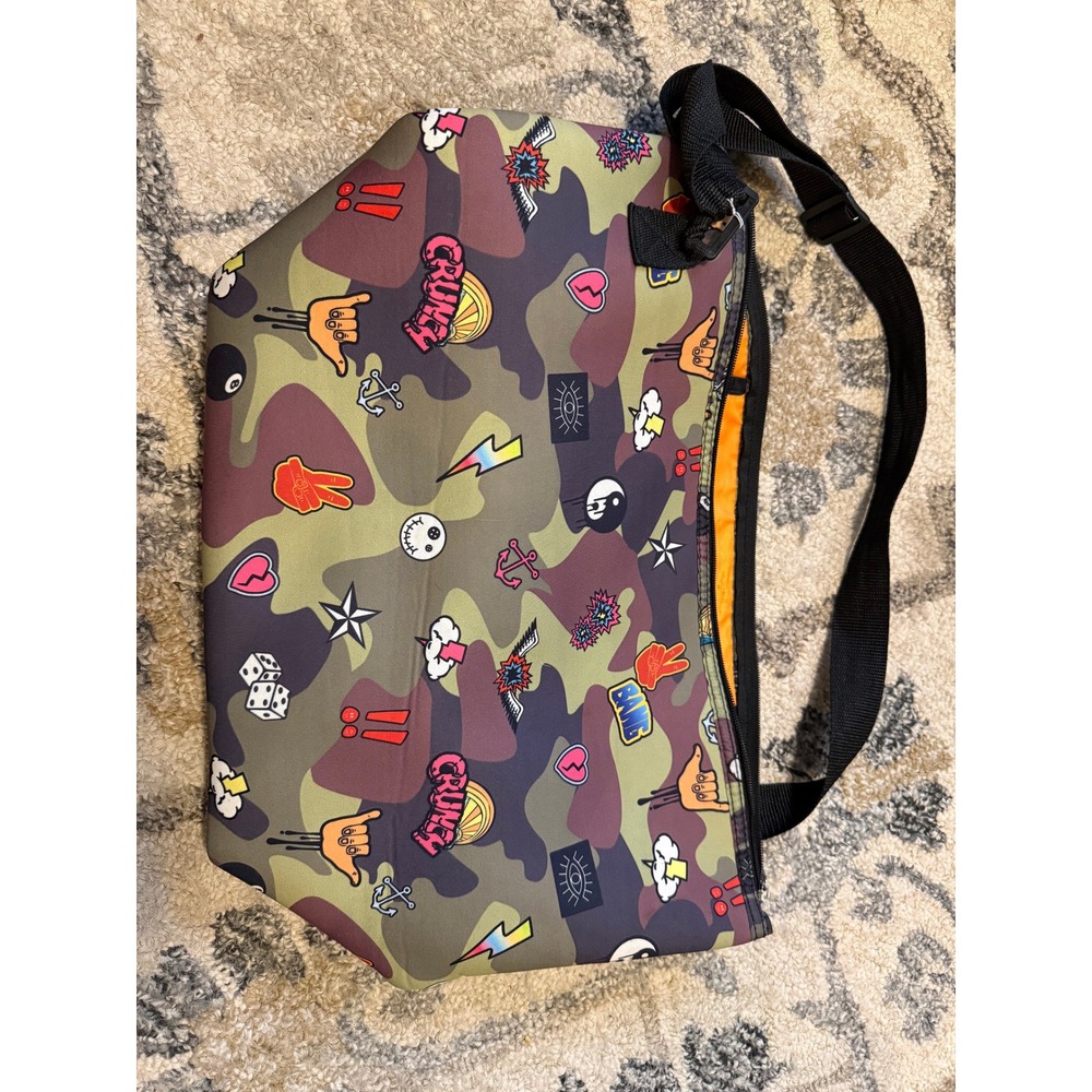iScream Camo Patchwork‎ Crossbody Bag Messenger Bag Orange Lined
